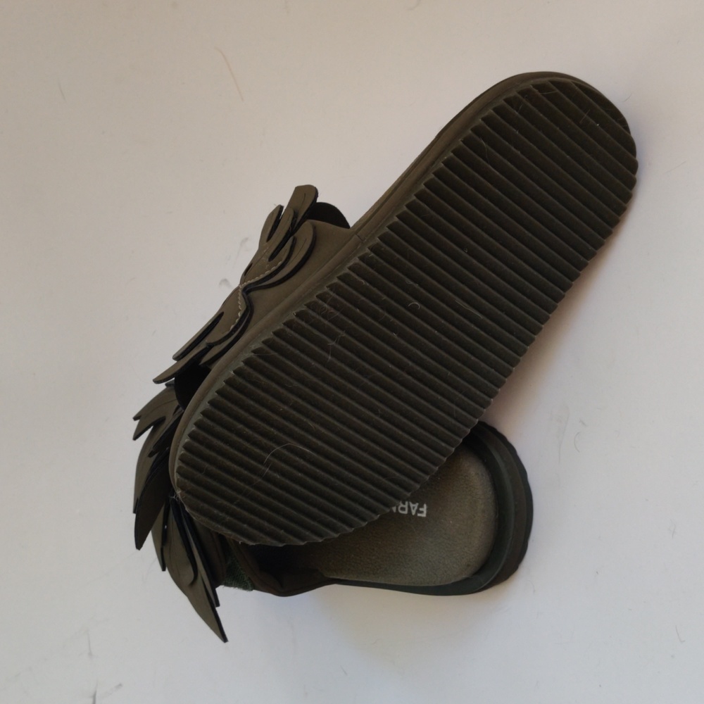 Green Monstera Slide Sandal - Gem